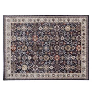 Earltown Navy 6 ft. 7 in. X 9 ft. 2 in. Oriental Polyester Area Rug