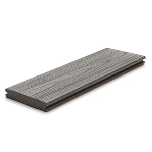 Transcend 1 in. x 6 in. x 16 ft. Island Mist Grooved Edge Grey Composite Deck Board