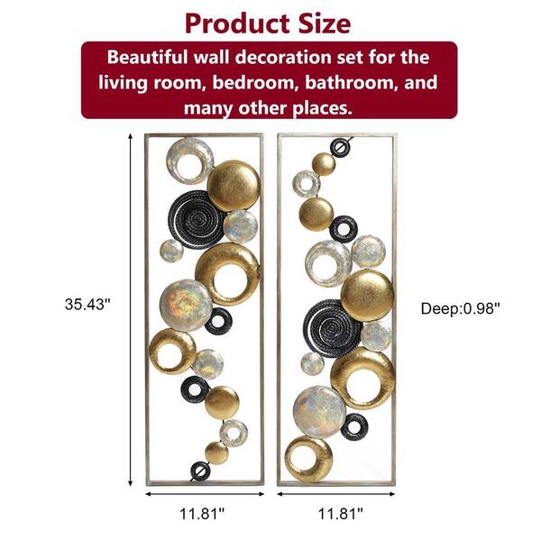 LuxenHome Metal Multi-Colored Modern Abstract Flowers Wall LuxenHome Metal Multi-Colored Modern Abstract Flowers Wall