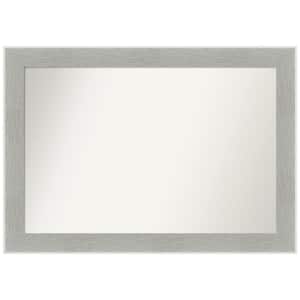 Glam Linen Grey 41 in. W x 29 in. H Rectangle Non-Beveled Framed Wall Mirror in Gray