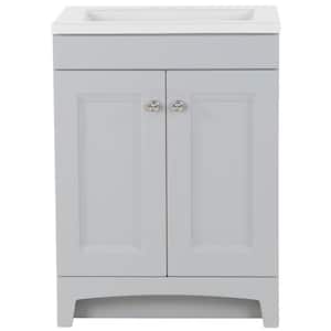 Delridge 24 in. W x 19 in. D x 33 in. H Single Sink  Bath Vanity in Pearl Gray with White Cultured Marble Top