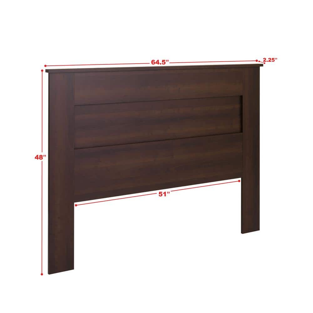Espresso Queen Flat Panel Wood Headboard