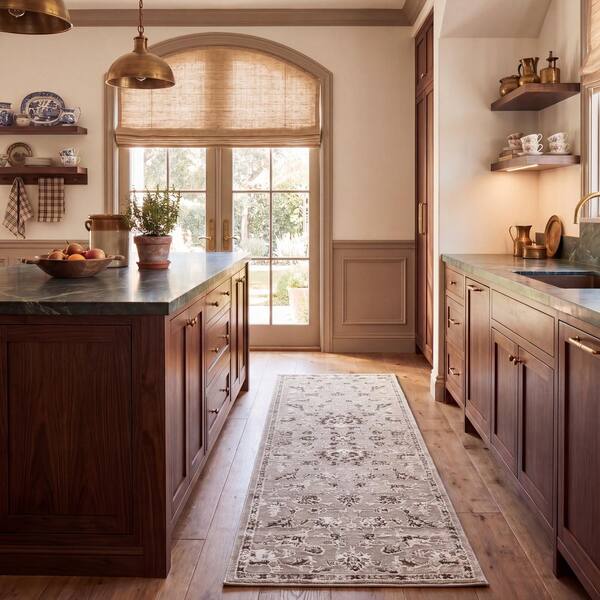 Parker 2 ft. x 8 ft. Ivory/Coffee Persian Runner Rug