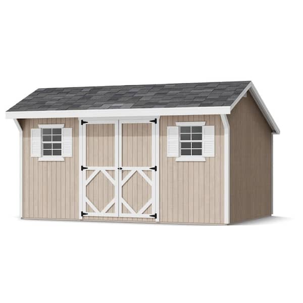 Classic Saltbox 10 ft. x 14 ft. Outdoor Wood Storage Shed Panelized Kit with Operable Windows and Floor (140 sq. ft)