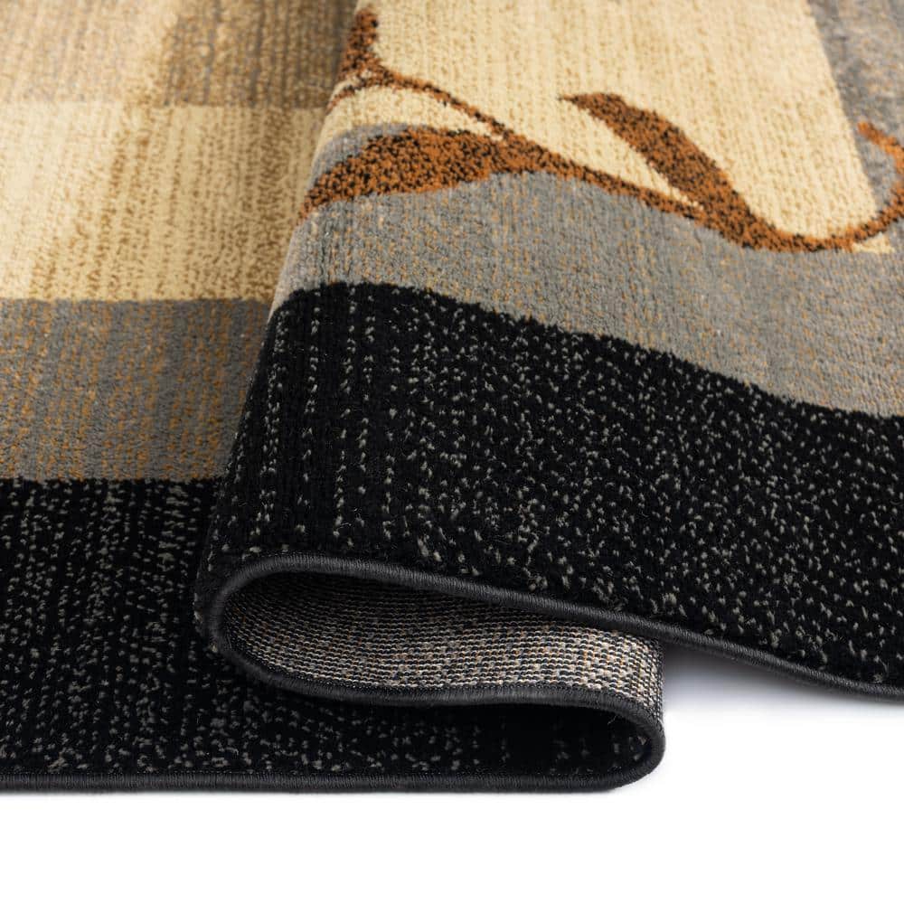 Royalty Clover Black and Beige Geometric Area Rug