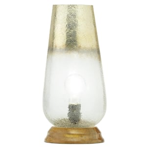 Bardot 14.5 in. Gold and Clear Ombre Glass Uplight Novelty Table Lamp
