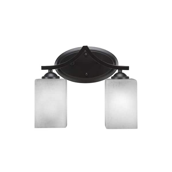 Unbranded Cleveland 16.25 in. 2-Light Matte Black Vanity Light