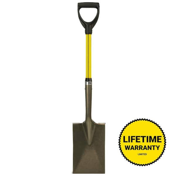 27 in. Classic Fiberglass D-Grip Handle and Heavy-Duty Steel Blade Garden Spade Shovel