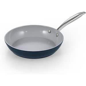 9.5 in. Hard Anodized Healthy Ceramic Aluminum Nonstick Skillet, Egg Omelette Induction Saute Pan, Blue