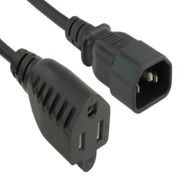 1 ft. 18 AWG Monitor Power Adapter Cord (NEMA 5-15R to IEC320 C14) (4-Pack)
