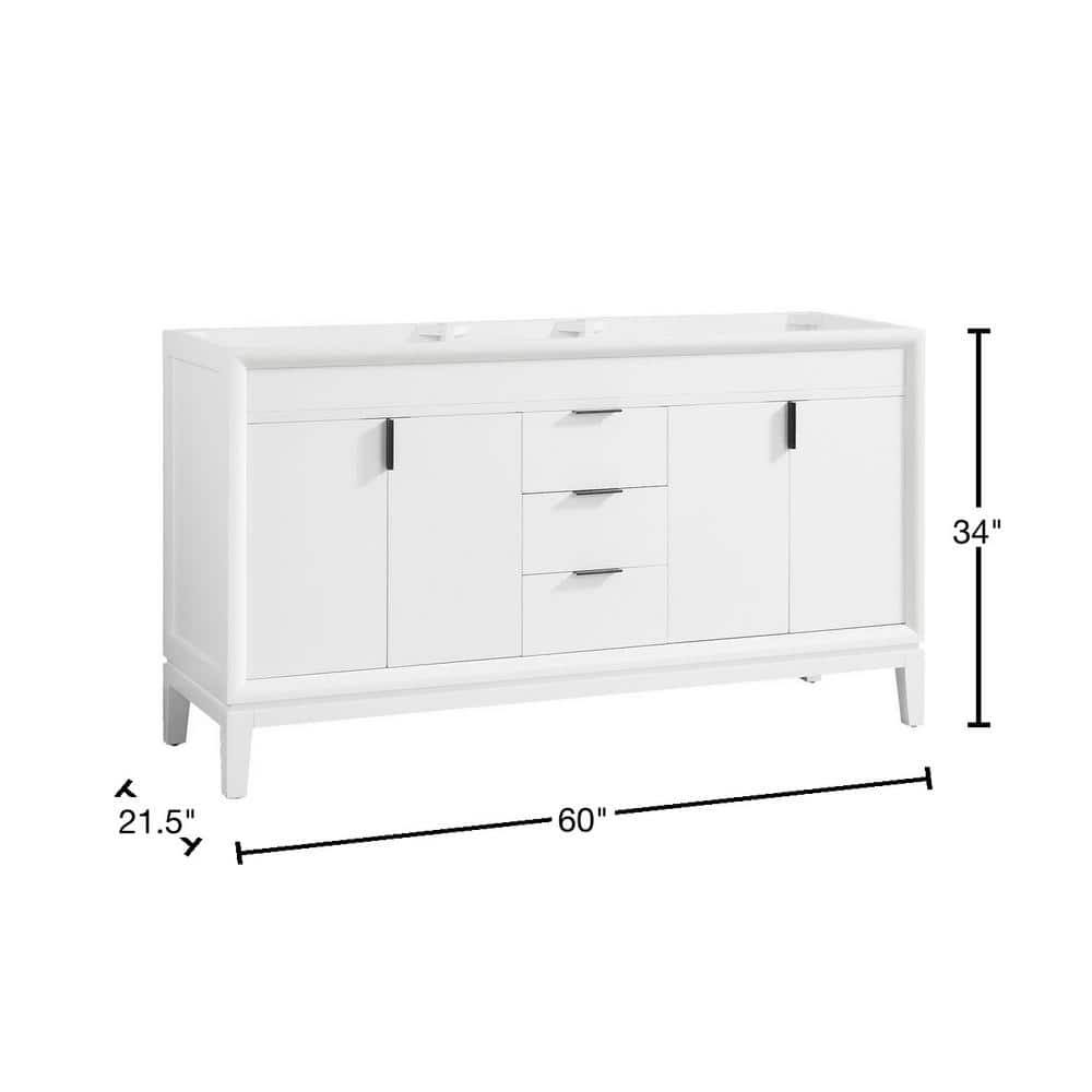 Emma 60" White Solid Wood Double Vanity Cabinet