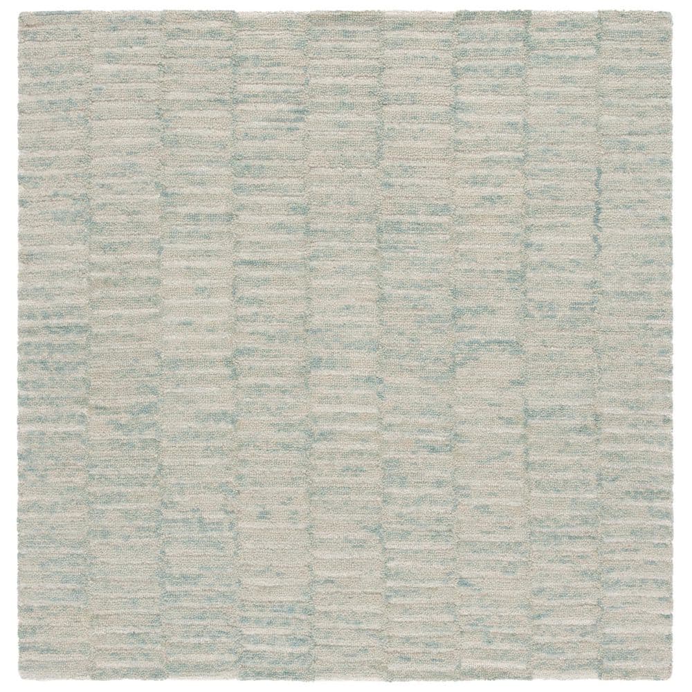 Ebony 6 ft. x 6 ft. Dark Green/Light Green High-Low Striped Square Area Rug price history on PriceWatchPro