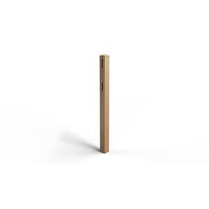 Natures Composites Composite 2-Rail Start/End Post with Post Cap for Traditional Ranch Rail System (5 in. x 5 in. x 50 in. L) Timber Brown