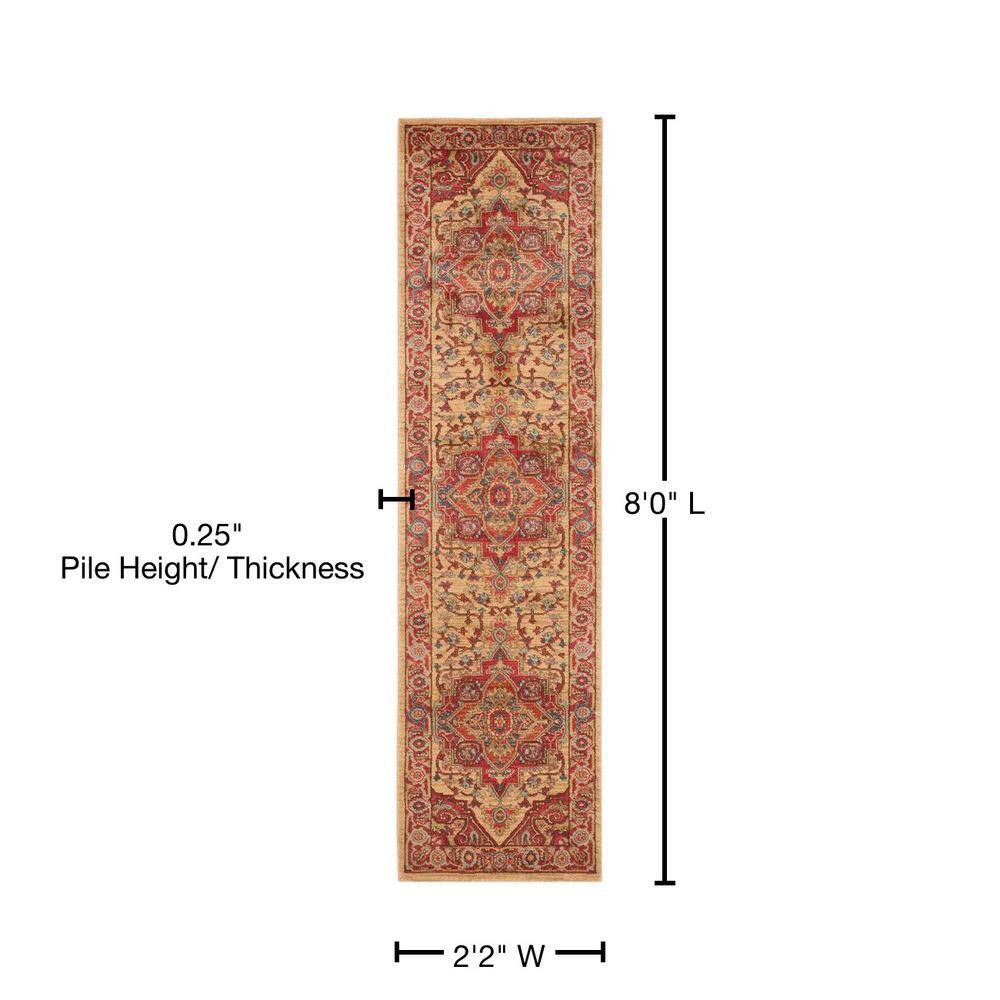Safavieh Mahal Red and Natural Synthetic Runner Rug