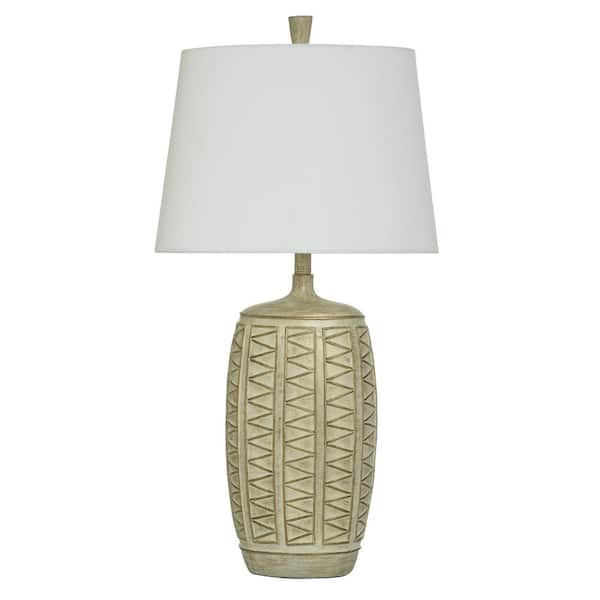 Harvey 33 in. Baffo Gold Transitional 1-Light Standard Floor Lamp for Living Room Linen Drum Shade