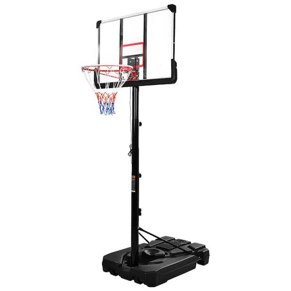 Tunearary Waterproof Portable Basketball Hoop w/Super Bright LED Lights 6.6 ft. to 10 ft. H Adjustment for Play at Night Outdoor