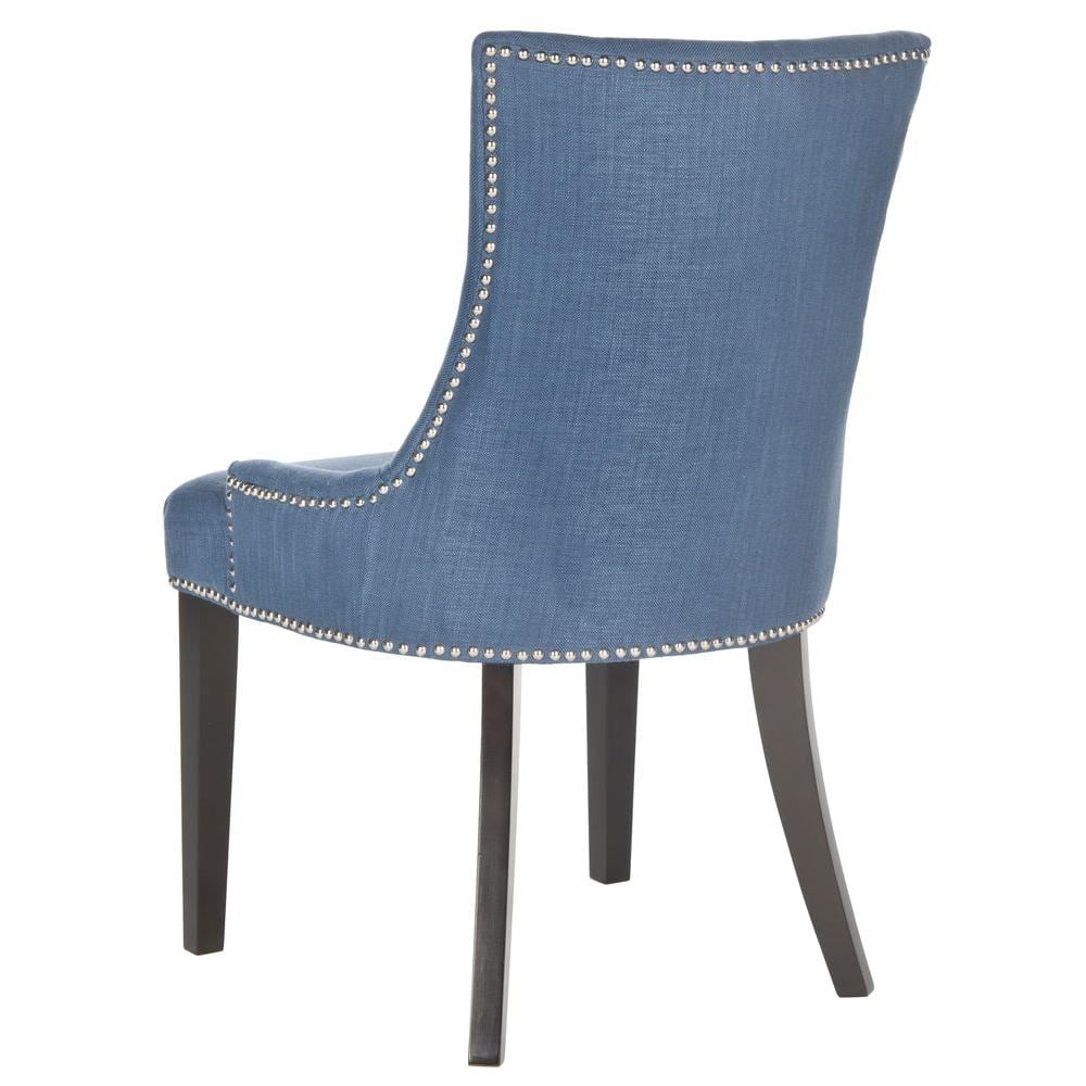 Transitional Linen Upholstered Parsons Side Chair in Blue
