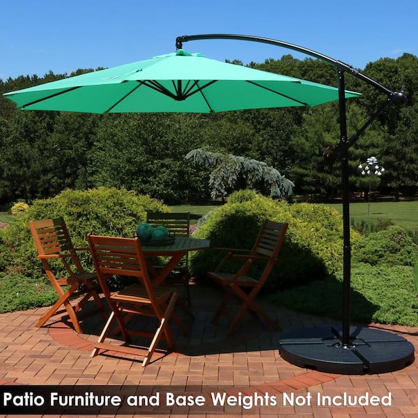 10FT Outdoor Patio Sun Shade Umbrella Cantilever Hanging Offset Crank Canopy 