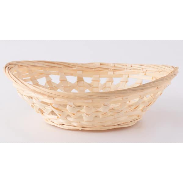 Vintage Oval Natural Bamboo Wicker Bread Basket Storage Hamper Display Trays New 