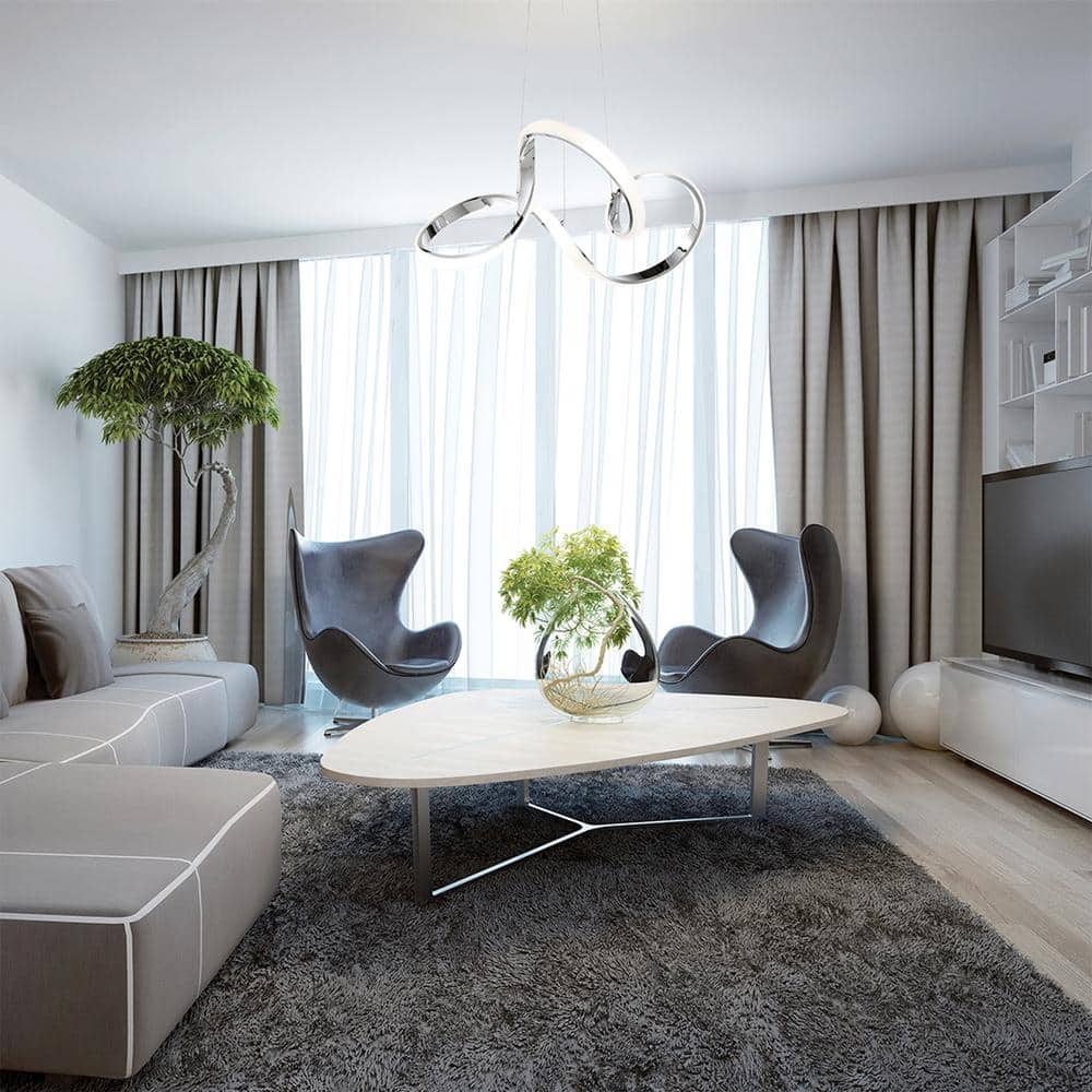 Vornado Chrome LED Pendant with Continuous Loops Design