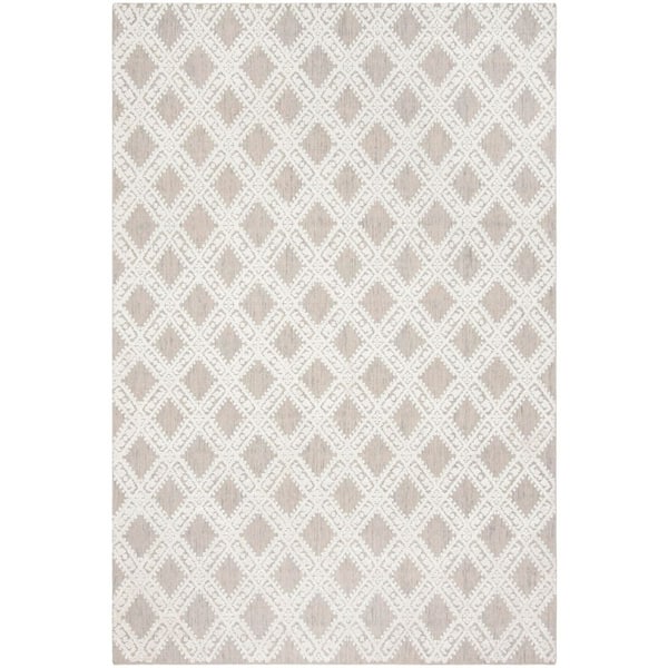 Mirage 6 ft. x 9 ft. Silver/Ivory Geometric Diamond Area Rug