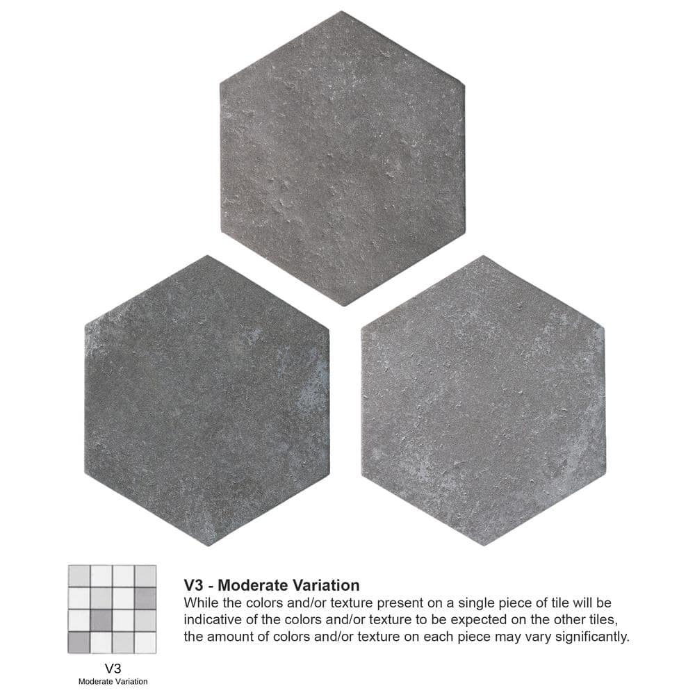 Dakota Hexagon Matte Gray Porcelain Wall and Floor Tile