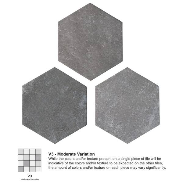 MOLOVO Dakota Hexagon 7.87 in. x 9.45 in. Matte Base Grafito