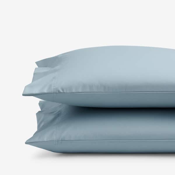 The Company Store Company Cotton Wrinkle-Free Blue Shale Sateen King Pillowcase (Set of 2)