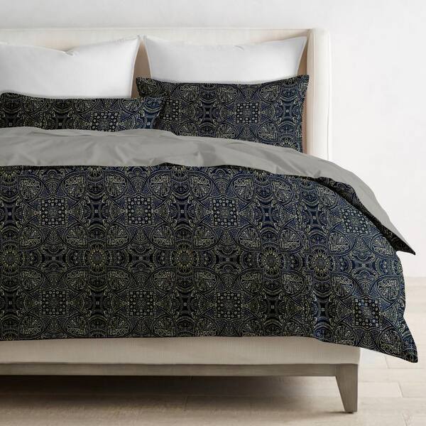 blue damask duvet cover