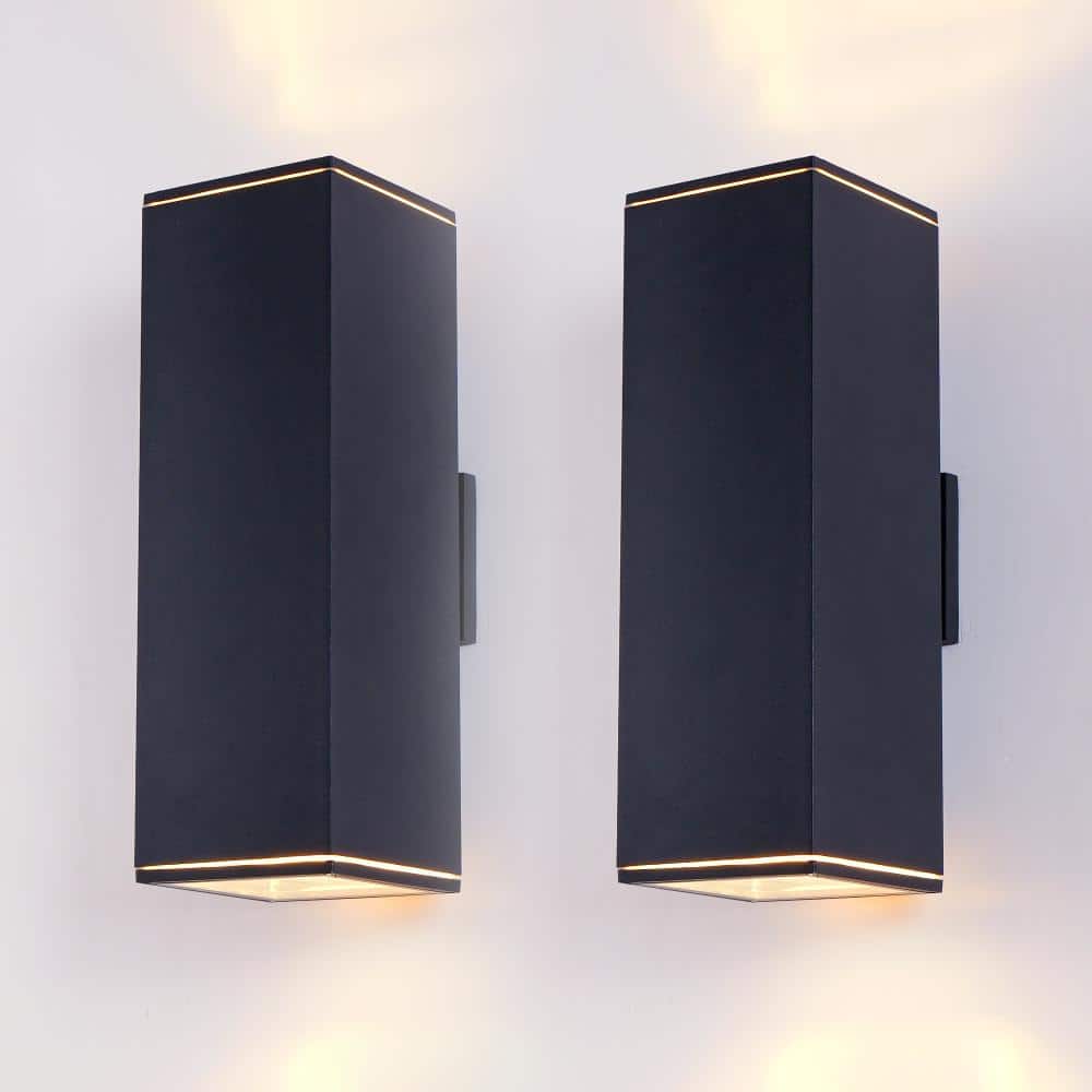 "2-Pack Modern Wall Sconce, 14"" H x 7"" W 2 Lights Patio Light with Waterproof Tube & Cover, E26*4, No Bulbs Included" price history on PriceWatchPro