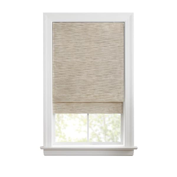 Eclipse Dylan Marble Polyester 35 in. W x 64 in. L 100% Blackout Cordless Roman Shade