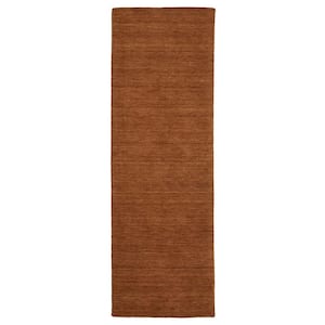 Allaire Rust 2 ft. x 8 ft. Solid Heathered Hand-Crafted 100% Wool Indoor Runner Area Rug