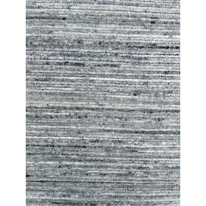Natural Grey 6 ft. x 9 ft. Hand-Knotted Wool Modern Lori Baft Gabbeh Solid Color Area Rug