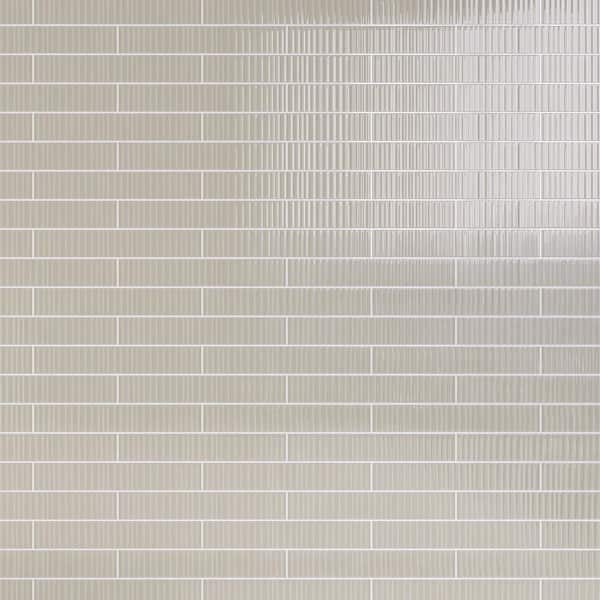 MOLOVO Nova Khaki Gray Decor 1.97 in. x 11.81 in. Polished Ceramic Subway Tile Sample