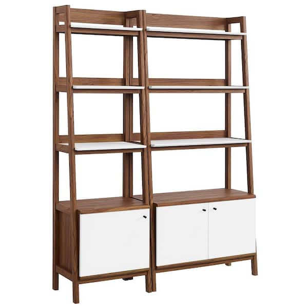 MODWAY Bixby 71 in. Tall Wood Grain Bookcase Display Cases in