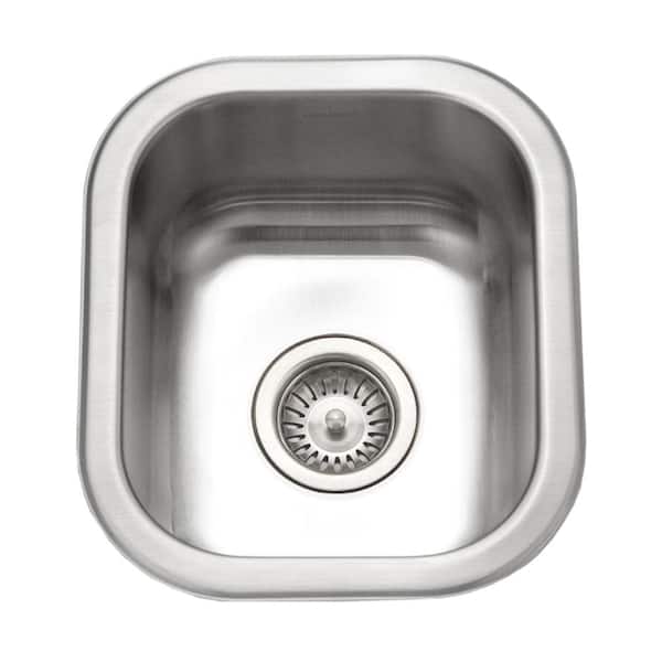 HOUZER Club Series Undermount Small Bar/Prep Sink, One Basket Strainer Included; 3-1/2" Drain Opening, CS-1307-1