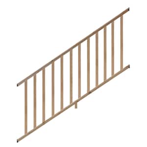 6 ft. Cedar Moulded Stair Rail Kit with SE Balusters