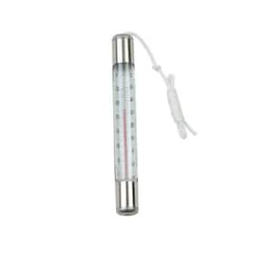 6.75 in. Silver Metallic Round Swimming Pool Thermometer with Cord