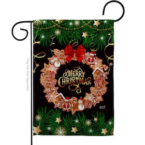 13 in. x 18.5 in. Christmas Wreath Winter Double-Sided Garden Flag Winter Decorative Vertical Flags