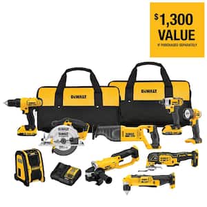 DEWALT 20-Volt MAX Lithium-Ion Cordless 7-Tool Combo Kit with 2.0 Ah  Battery, 5.0 Ah Battery and Charger DCK700D1P1 - The Home Depot