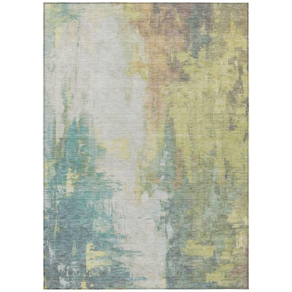 Chantille Machine Washable Indoor/Outdoor Abstract ACN1977 Seafoam 10 ft. x 14 ft. Area Rug