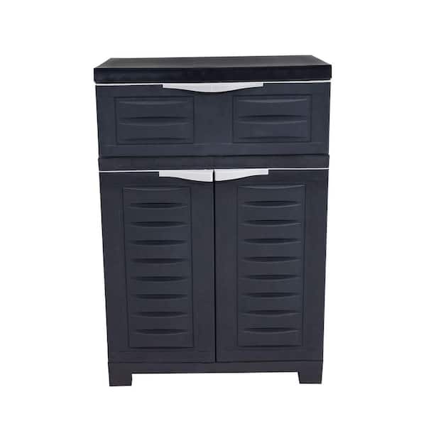 デオシーク Sunnydaze 23.5 in. W x 34.5 in. H x 13.75 in. D Plastic Storage