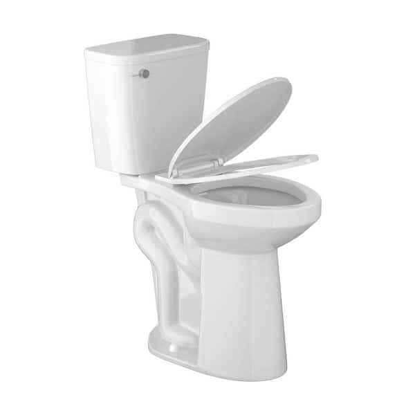21 in. Tall 1.28 GPF 12 in. Rough in Floor-Mounted 2-Piece Single Flush Elongated Toilet in White with Seat
