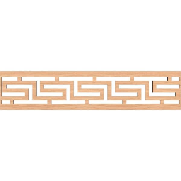Ekena Millwork Tulum Fretwork 0.375 in. D x 46.75 in. W x 10 in. L Hickory Wood Panel Moulding