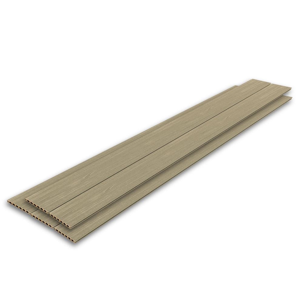 Heavy-Duty 1 in. x 5.4 in. x 16 ft. Antique Wood Grooved Hollow Composite Decking Board (5-Pack) price history on PriceWatchPro