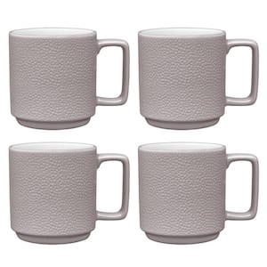 Colortex Stone Taupe 16 oz. Porcelain Mugs, (Set of 4)
