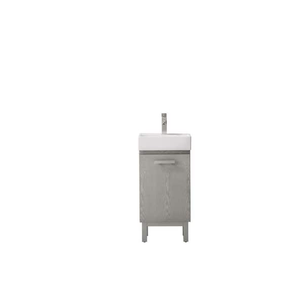 Stella 16.5 in. W x 12 in. D x 33.75 in. H Bath Vanity in Oak with Porcelain Vanity Top in White with White Basin