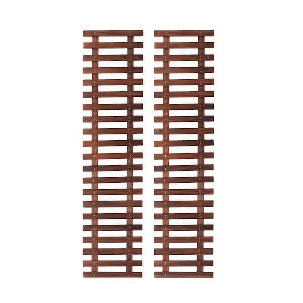 47 in. x 11 in. Brown Wood Hanging Large Wall Planters 2-Pack