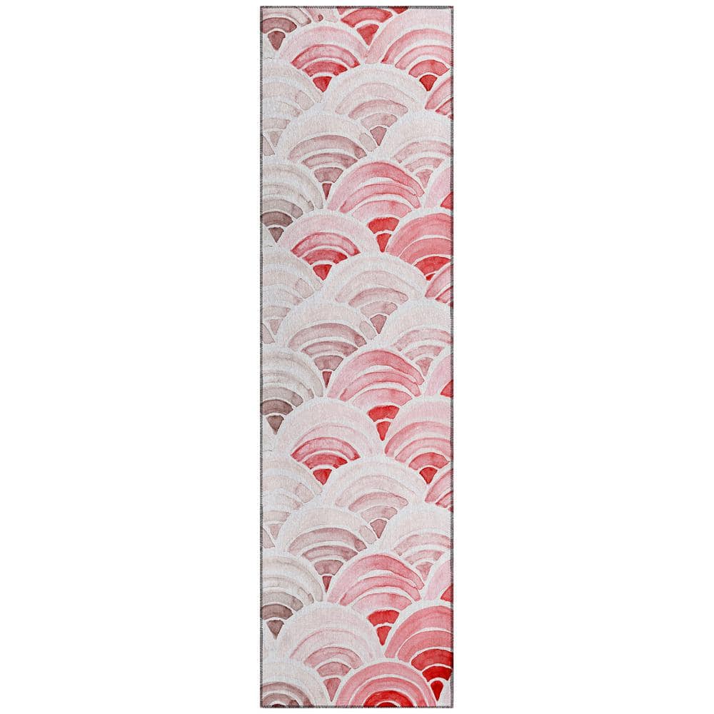 Surfside Red 2 ft. 3 in. x 7 ft. 6 in. Geometric Indoor/Outdoor Area Rug