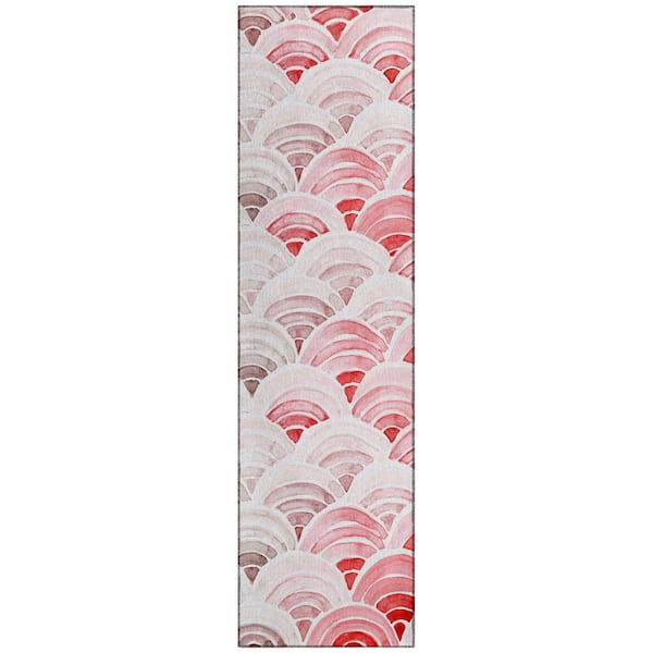 Addison Rugs Surfside Red 2 ft. 3 in. x 7 ft. 6 in. Geometric Indoor/Outdoor Area Rug